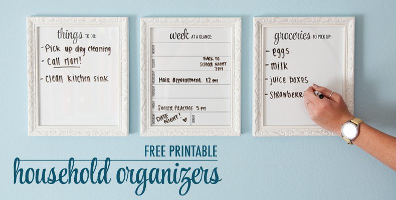 Free Printable Household Organizers